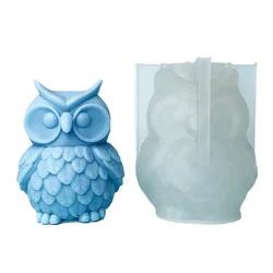 1pcs Owl Silicone Candle Molds 3D Animal Soap Plaster Resin Crafts Casting Mold DIY Handmade Owl Chocolate Ice Cake Baking Tools