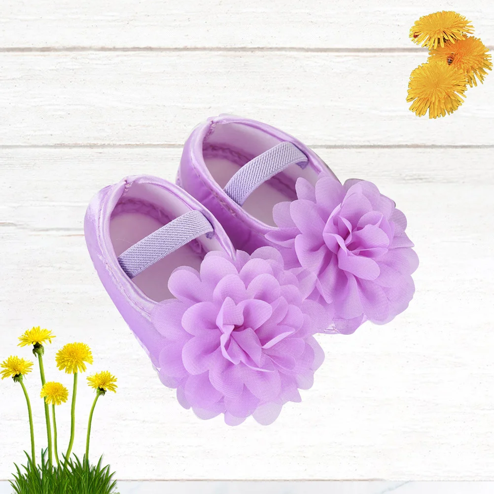 

1Pair Baby Girls Shoes Sole Non-Slip Floor Shoes Newborn Infant Toddler Size 11 Purple Adorable Gift Choice