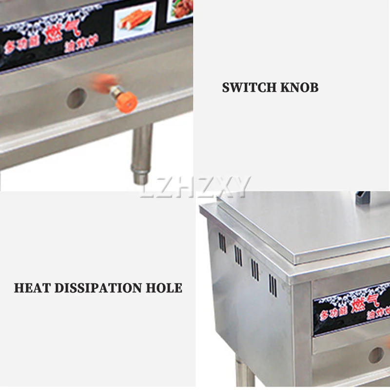 Gas Commercial Fryer Single Tank 35L Large-capacity Fried Machine Chicken Wings Fast-Heating Snack Deep Fryer