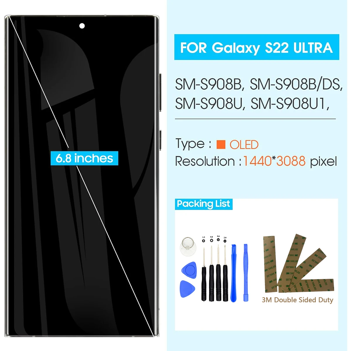 Better Choice Txiusj For samsung s22 ultra Display Digitizer Assembly Touch pantalla for samsung s22 ultra No Dead Pixel