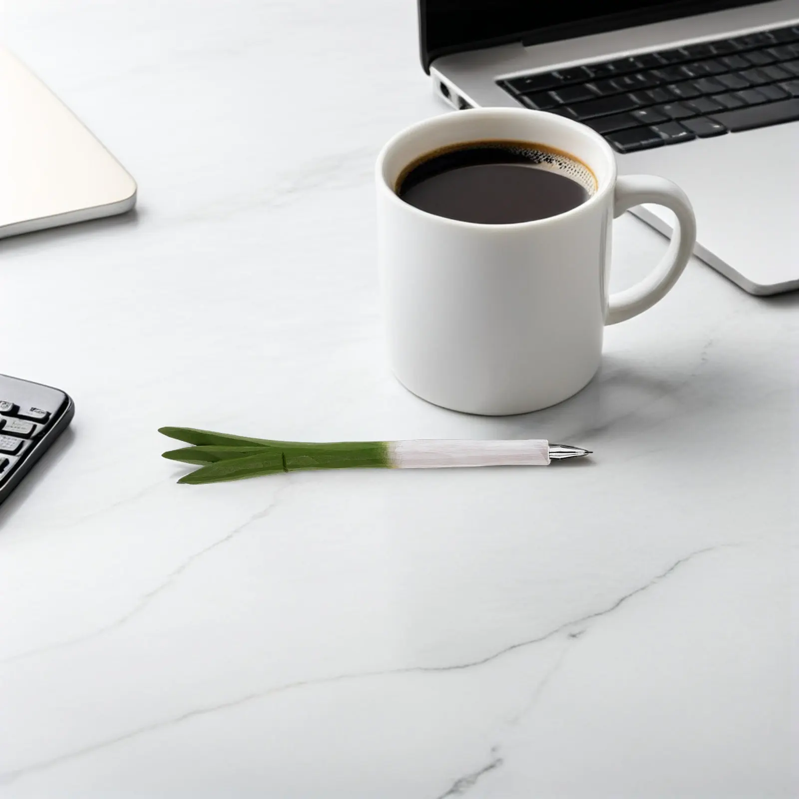 

2Pcs Scallion Shape Wooden Carved Pen - Premium Wood Neutral Ballpoint for Students Writing Journaling Signature Office Women