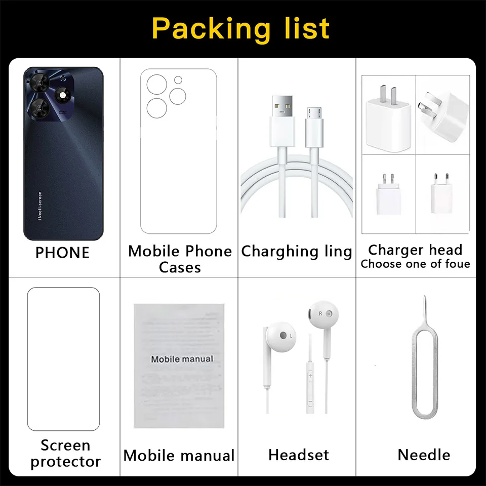 Global Version UNIWA K652 Ultra-Thin Smartphone 6.53 Inch Quad Core 3GB+64GB Mobile Phone Android 9.1 3250mAh 13MP 4G Cell Phone