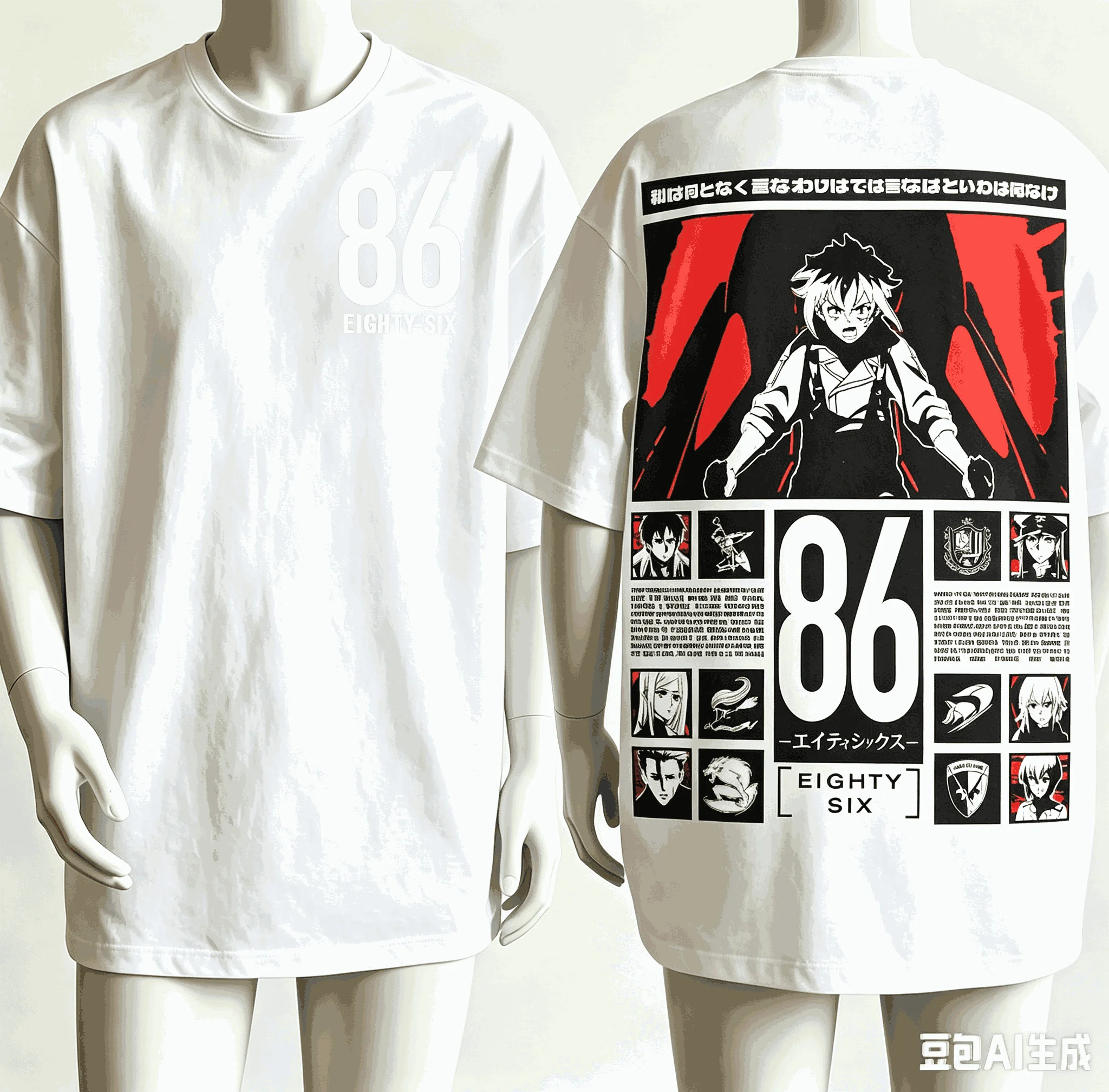 86 Eighty-Six Anime Lover T-shirt Harajuku Cotton New Model High Street Retro Fashion Oversized Unisex hot product Classic soft