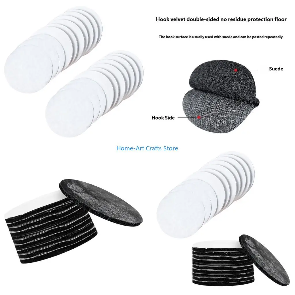 Y3NA 10Pcs No Sewing On Patches Round Adhesive Hook and Loop Tape Designed To Prevent Slippage Of Upholstery And Linens