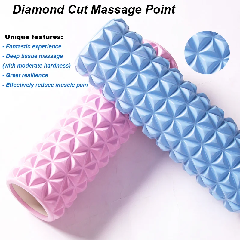 EVA Foam Roller Yoga Roller 3D Diamond Cut Deep Tissue Massage Multiple Color Massage Roller Fitness Gym Exercise