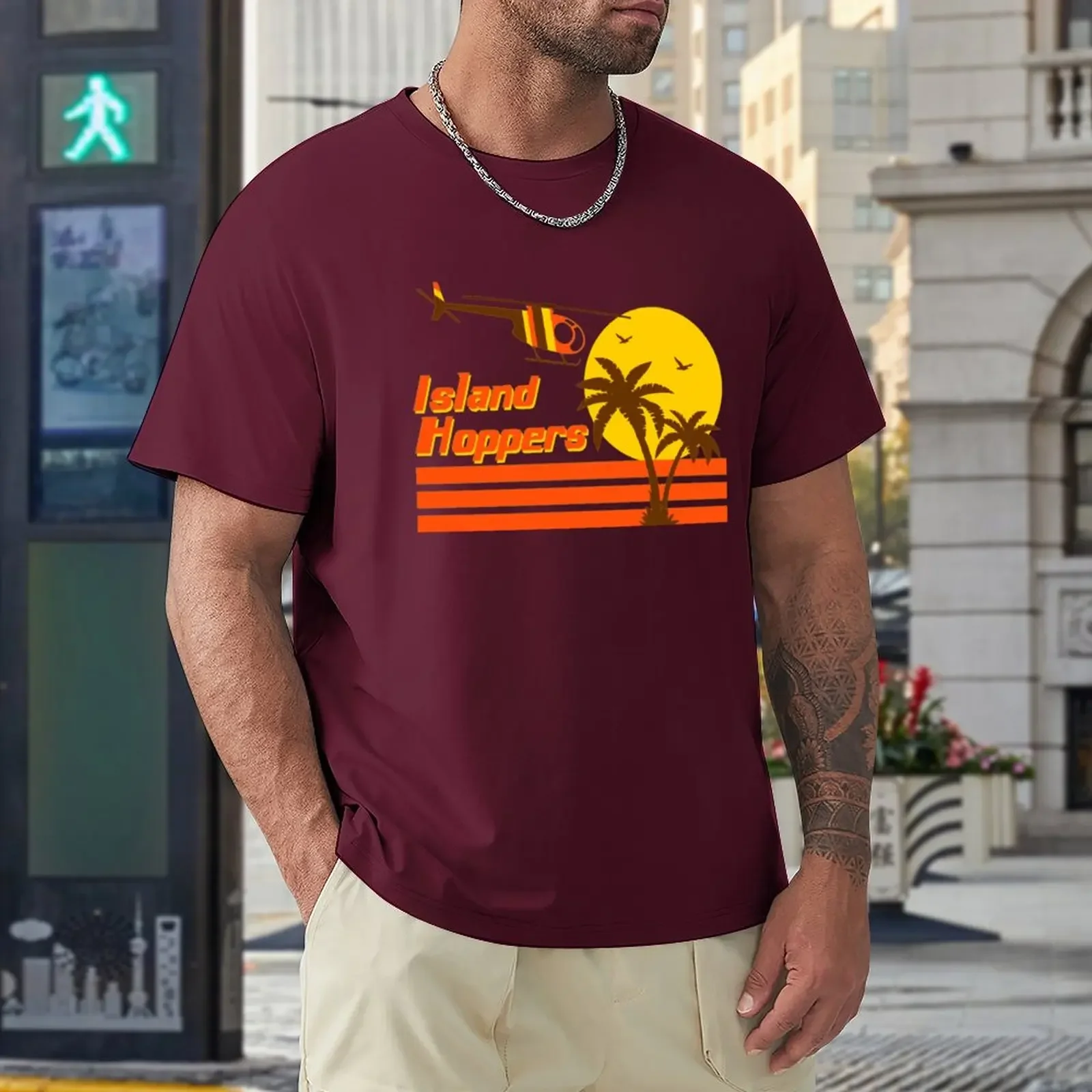 Island Hoppers T-Shirt quick-drying plain sweat clothing for men