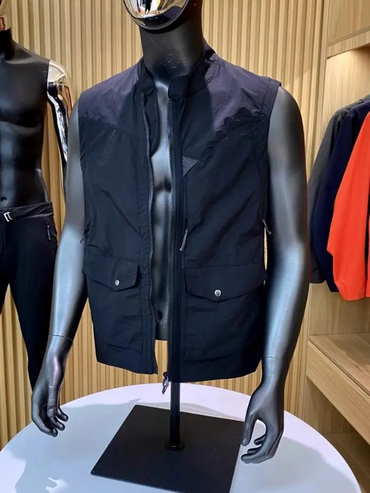 

Уличный мужской ветрозащитный жилет, новый летний функциональный многокарманный тюре, свободный крой, молодежная модная повседневная одежда, чистый цветной дизайн