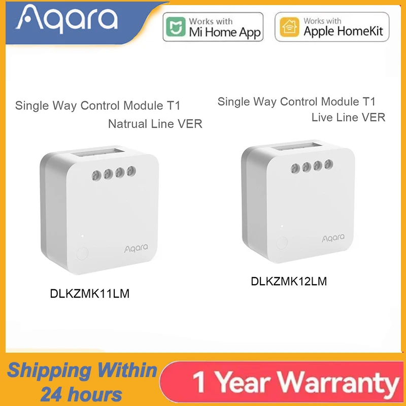 

Aqara Single Way Control Module T1 Zigbee 3.0 Wireless Relay Controller 1 Channel With/No Neutral Remote Work forApple Homekit