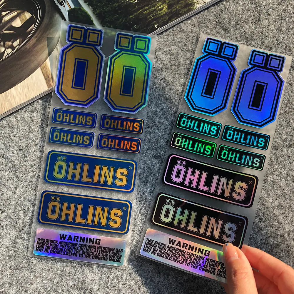 NO.L093 OHLINS Moto Sticker Accessory 3M Highly Reflective Suspension Modification decoration Motorcycle Waterproof Decal