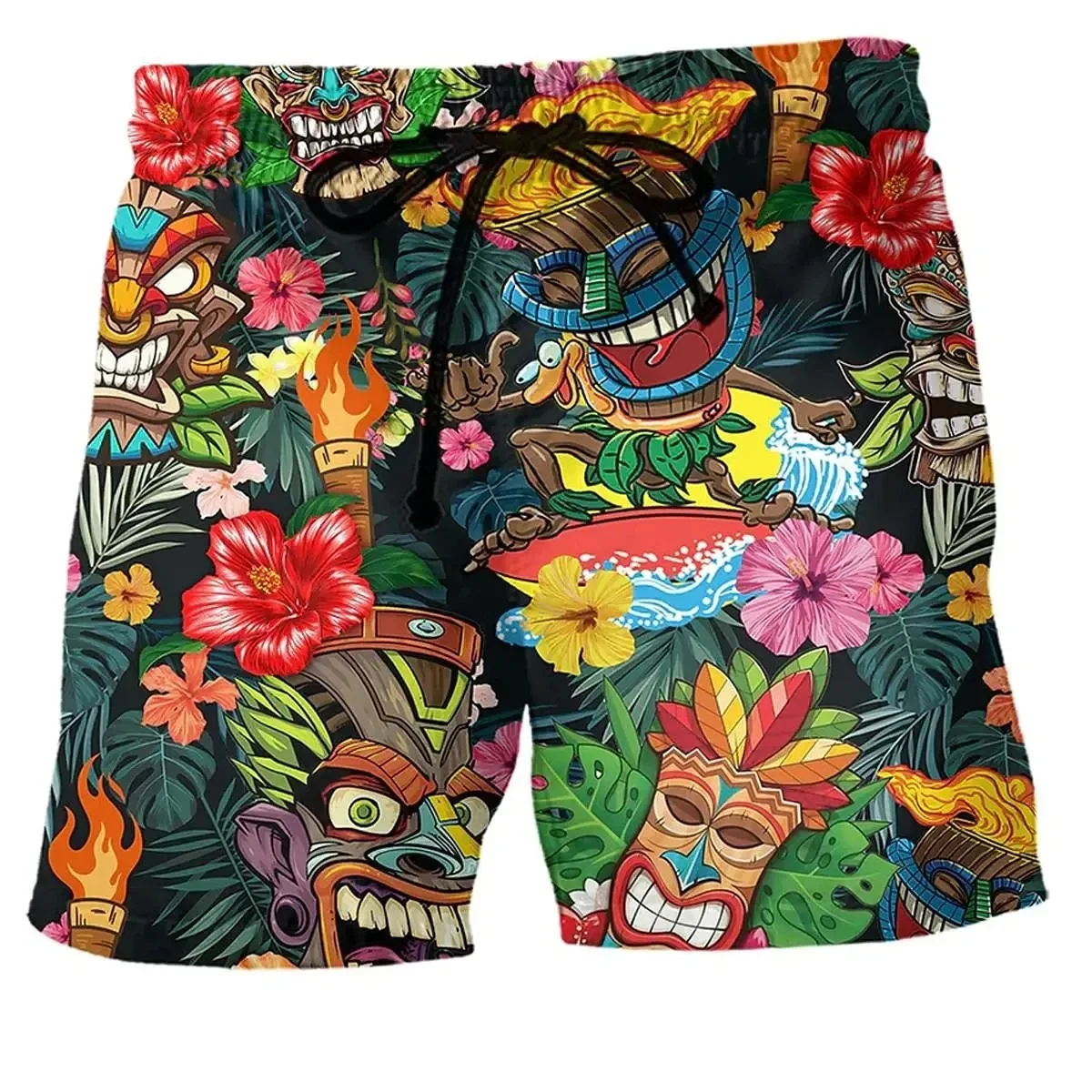 Pantaloncini da uomo estivi Pantaloncini da surf nuovo stile Pantaloncini da bagno stampati in 3D Streetwear Pantaloncini da spiaggia hawaiani da uomo Abbigliamento da uomo di moda