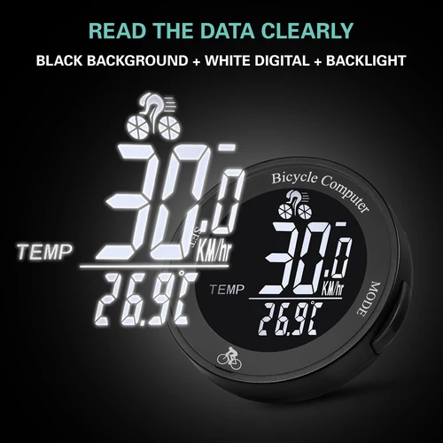 Imagen 2 del producto Ordenador inalámbrico para bicicleta, velocímetro Digital LCD para bicicleta, odómetro multifuncional impermeable para ciclismo, medidor de velocidad para bicicleta de montaña MTB
