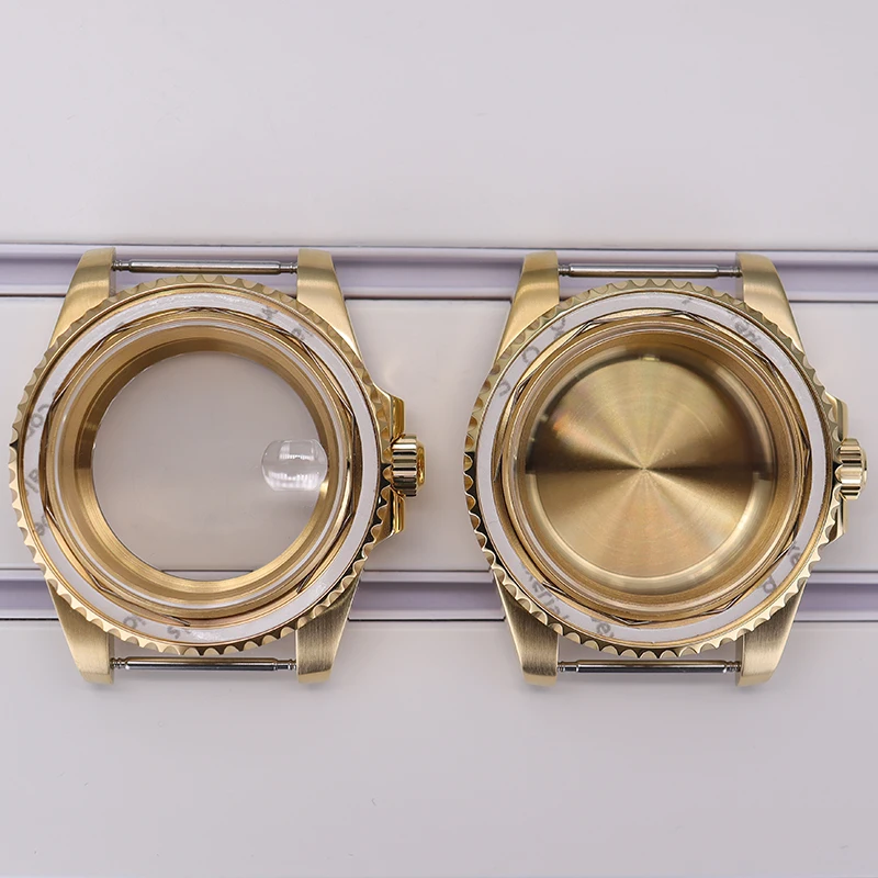 Fenya Gold Pvd 40mm caja de reloj zafiro para Deepsea Seiko NH35 NH36 NH34 NH38 4R36 Eta2824 Miyota8215 movimiento 28,5mm impermeable