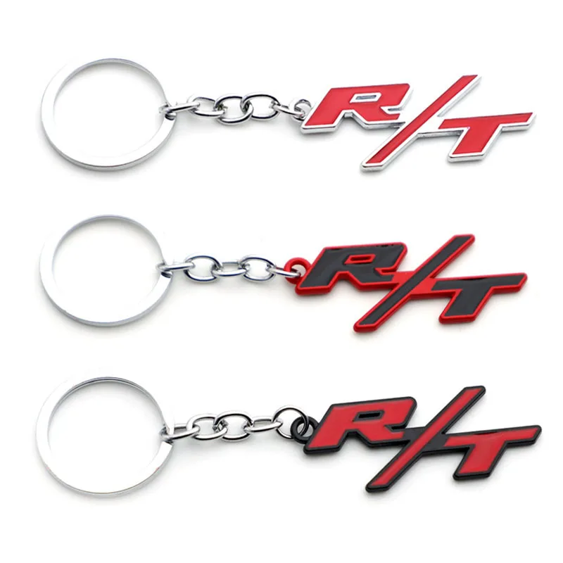 Metal Car Keychain Keyring Auto Key Chain Key Ring for Jeep RT Dodge R/T Logo Challenger Charger Journey RAM Caliber Caravan