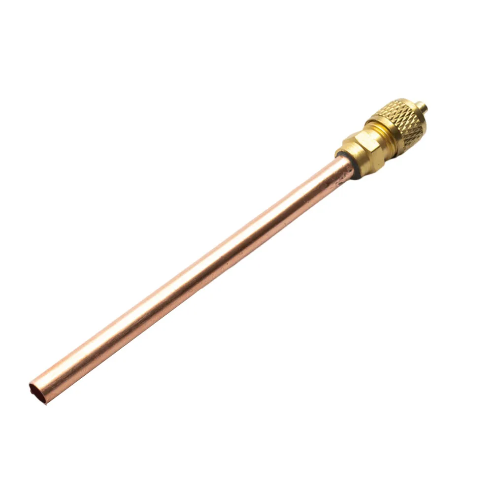 Air Conditioner Refrigeration Access Valves 13x6x4cm Copper Tube 125mm Length Maintenance Valve Filling Parts