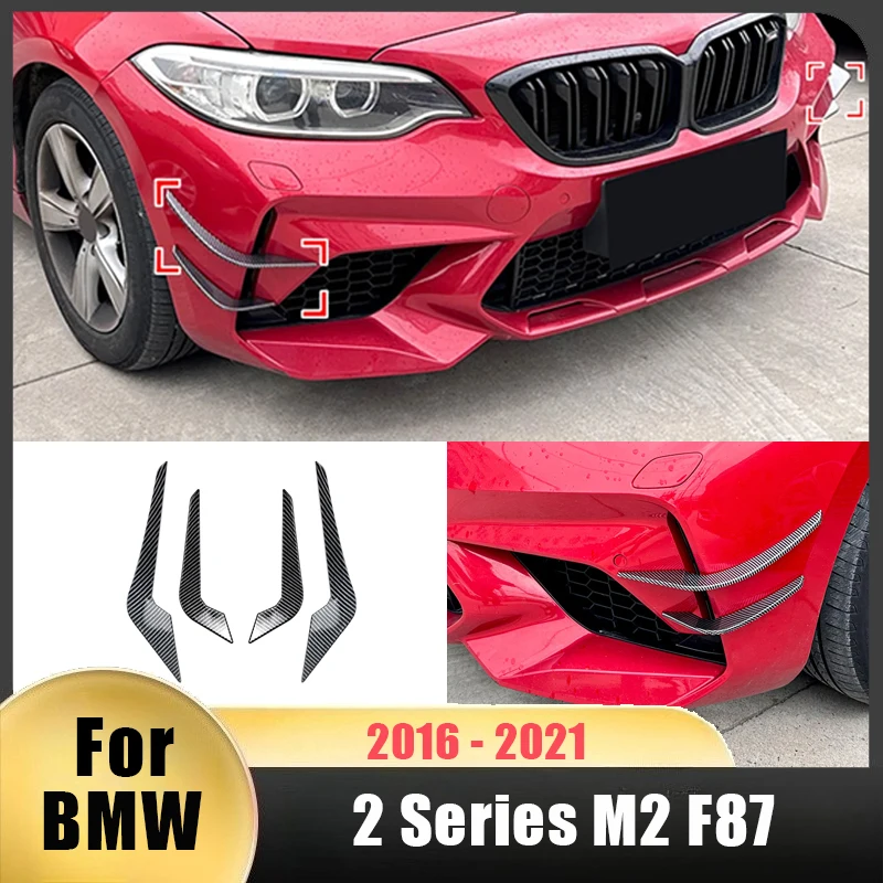 

Для BMW 2 серии M2 F87 2016-2021 Coupe 2-дверный передний бампер, боковые вентиляционные накладки, автомобильная впускная рама, крышка, спойлер, канады, сплиттер