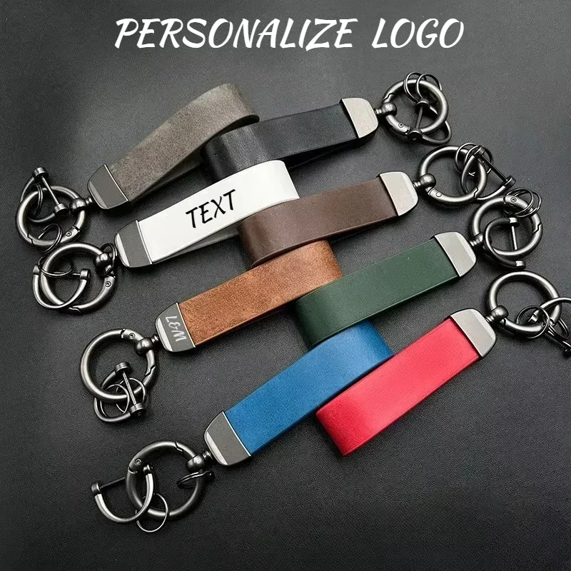 

Vintage Discolored Leather Keychain Custom LOGO For men women Laser Engraved Car Key Chains holders Personalize company Keyring