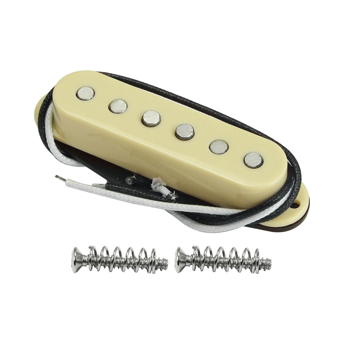 FLEOR Staggered Alnico 5 Vintage Single Coil Pickup Neck Electric Guitar Pickup Yellow 52mm