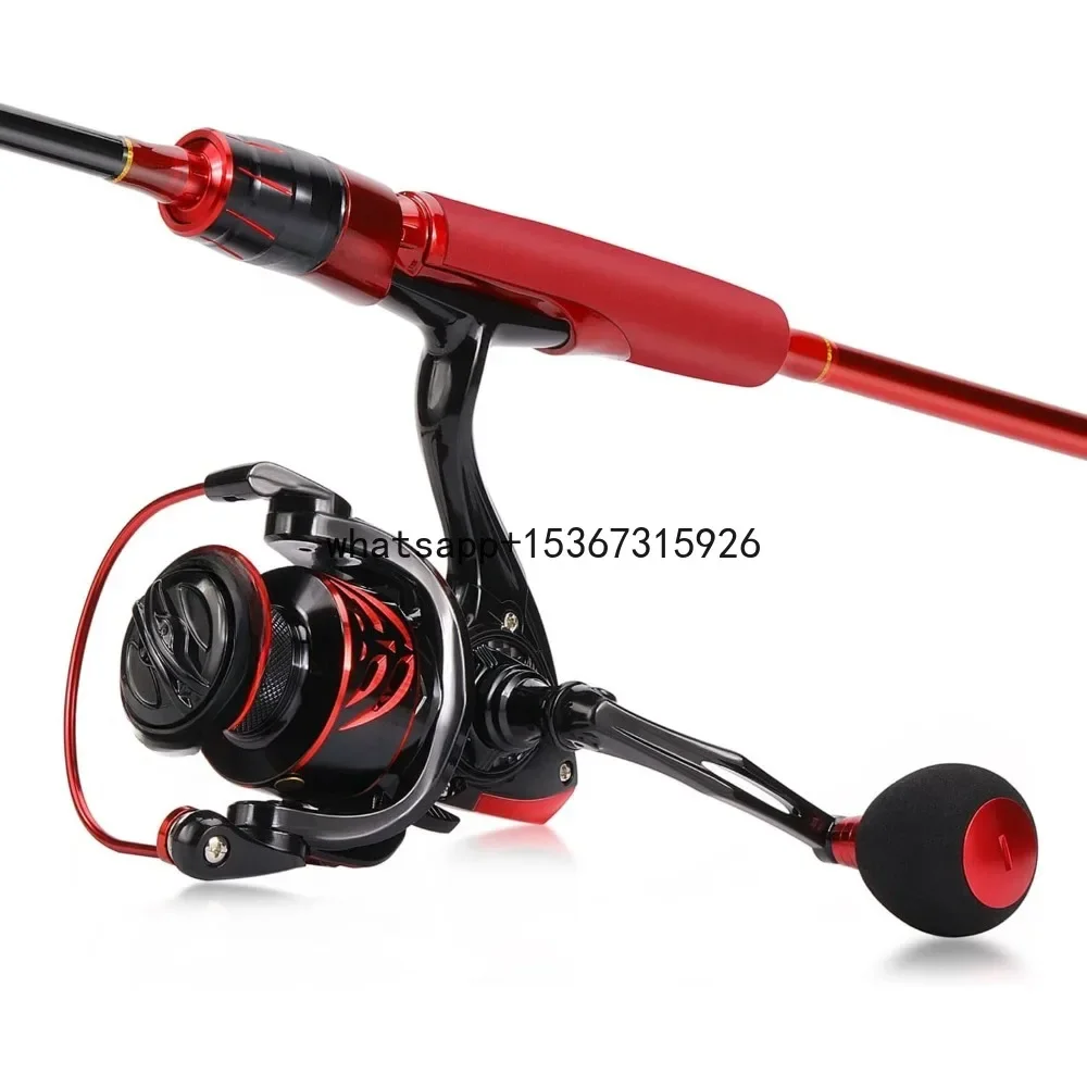 Fishing Rod Reel Combos,Two Pieces Light Weight Pole with High Speed Smooth Powerful Gear Casting &Spinning Fishing Wheel