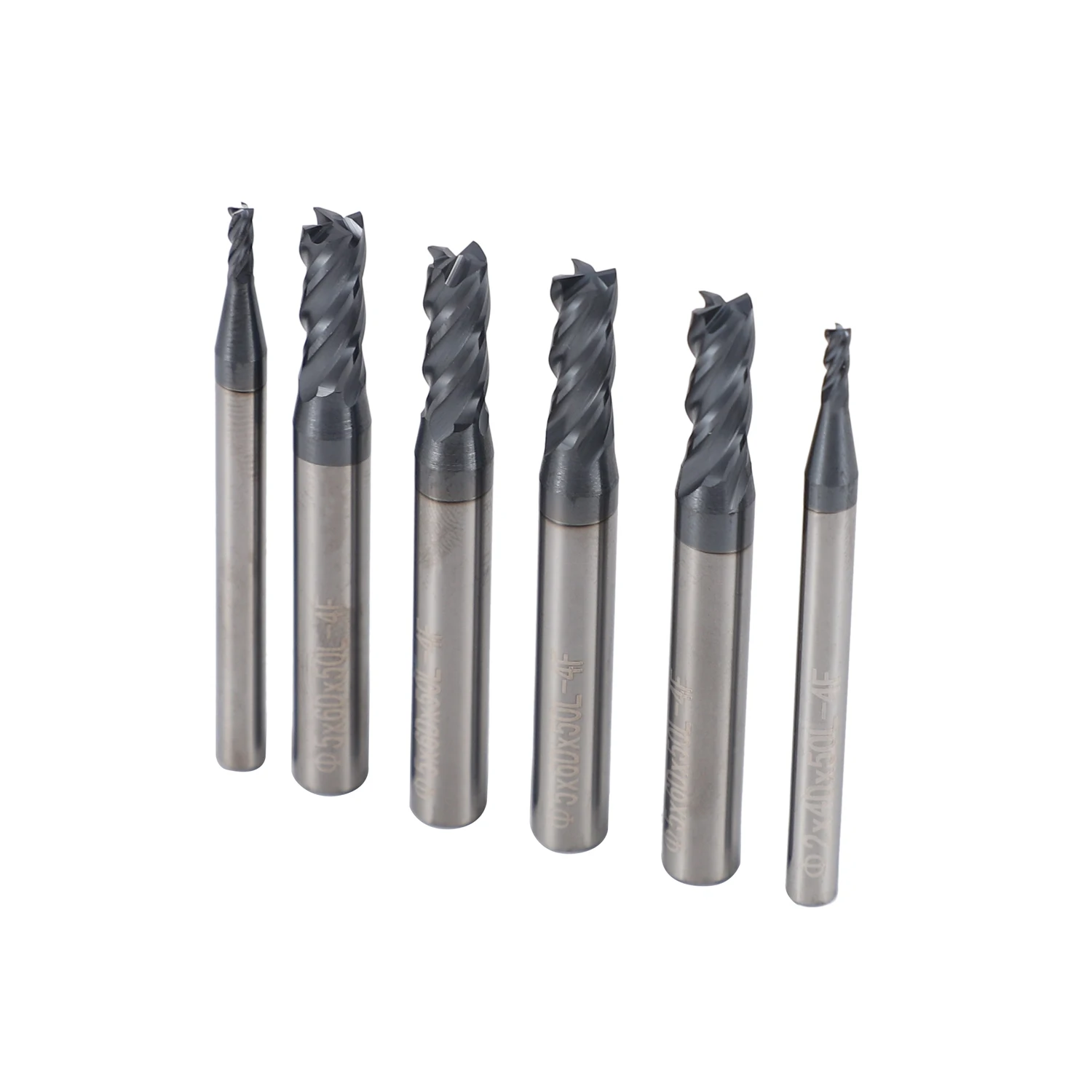 

A45M-6 Pcs 1-6 Mm 4 Flutes Hrc45 Solid Tungsten Carbide End Mill Cnc Router Bits Tools Cnc Milling Cutter Bits For Metal Cutting