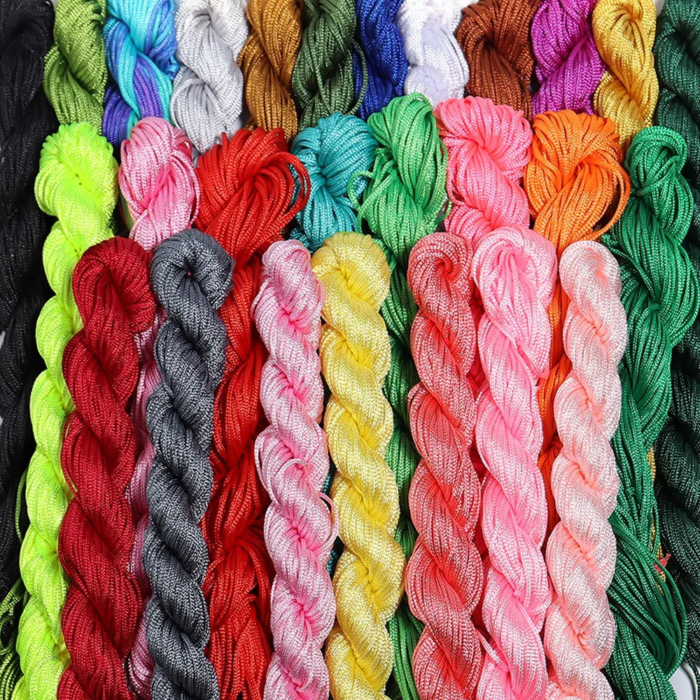 5 قطعة 1 مللي متر الملونة النايلون الحبل الصينية العقد مكرميه الحبل لصنع المجوهرات اليدوية أساور يدوية القلائد الحرف تجديل