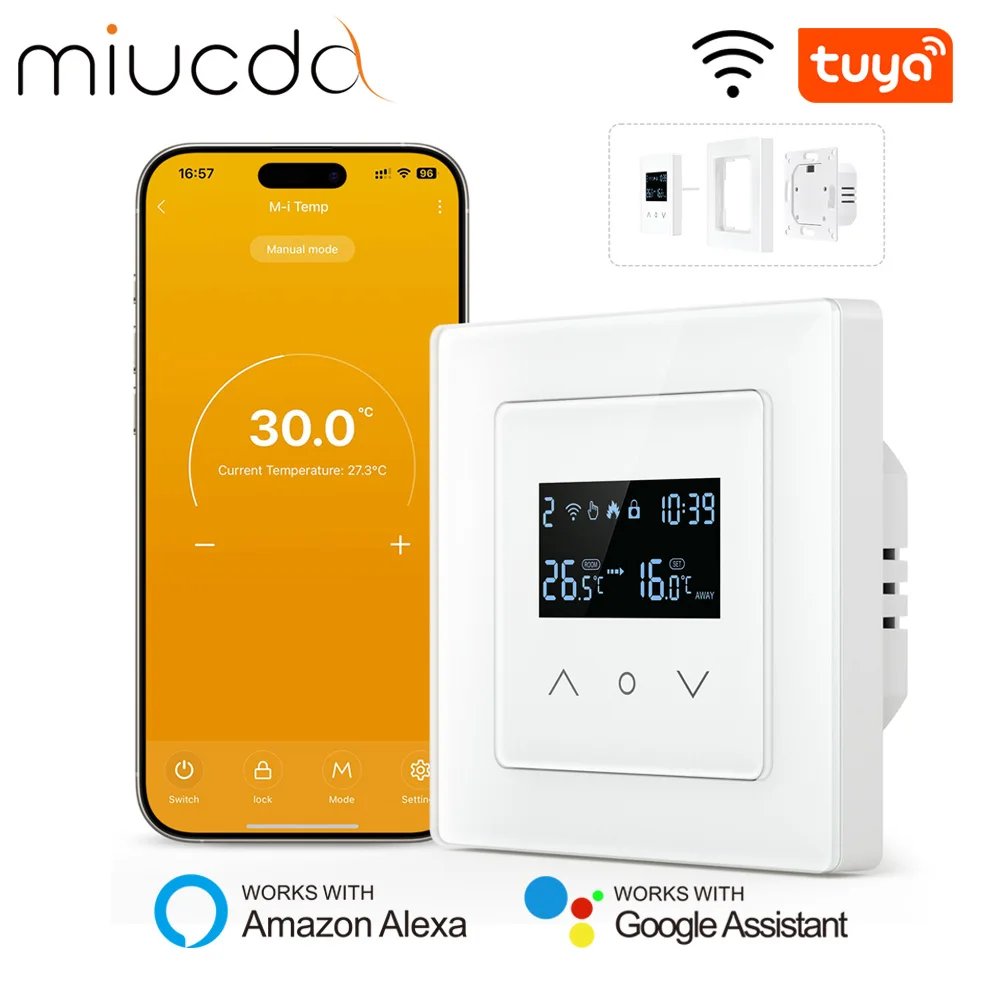 

MIUCDA Tuya Wi-Fi умный термостат электрический подогрев пола водяной газовый котел контроль температуры работает с Alexa Google Home