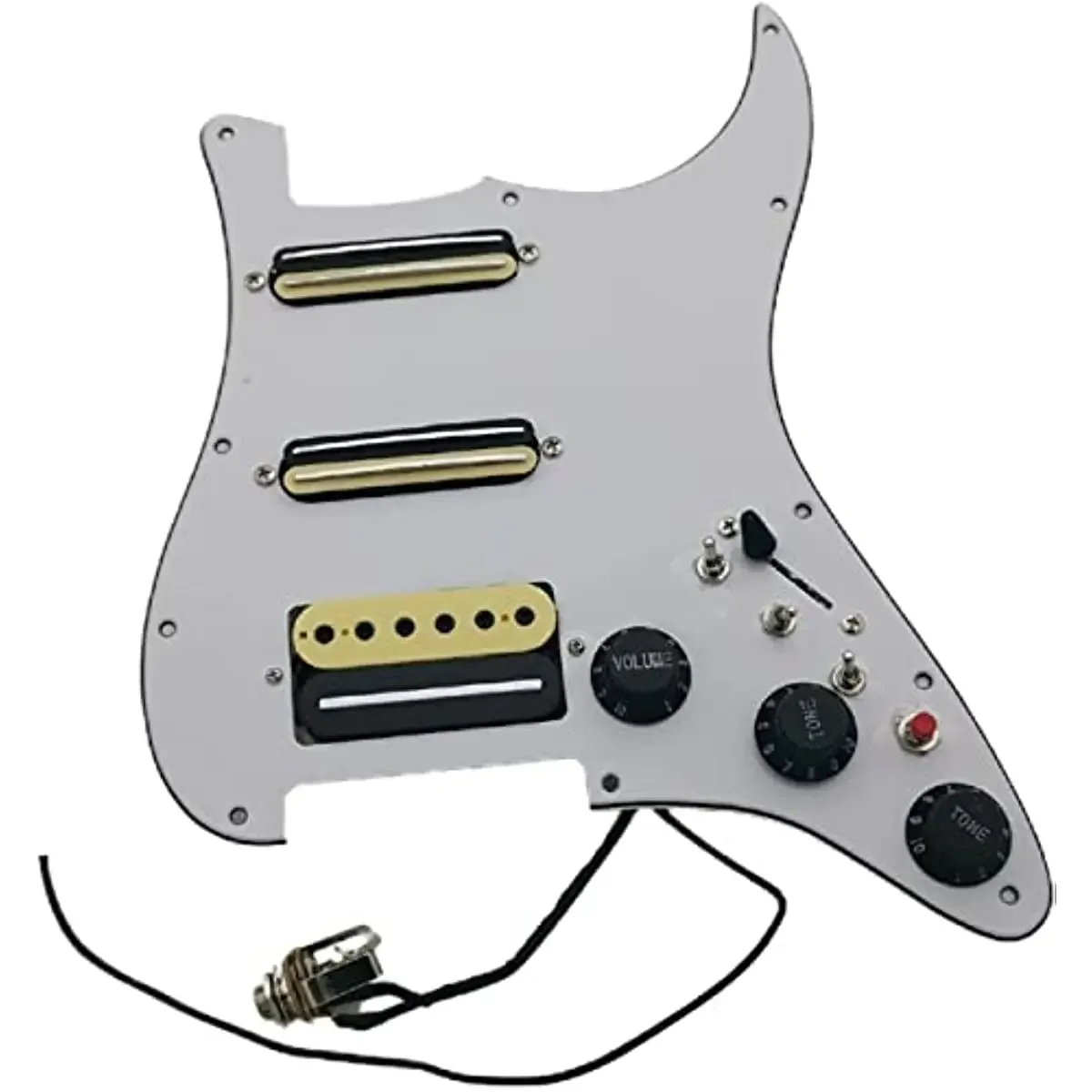 

SSH Prewired Fd Guitar Pickguard Set Multifunction Switch with High Output DCR Zebra Mini Humbucker Pickups Wiring Harness