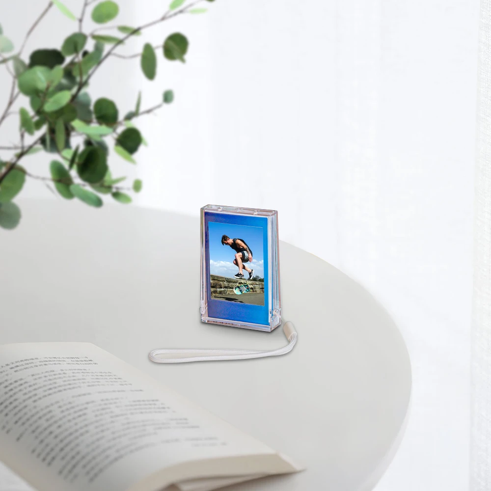 1-10 إطار صور لسطح المكتب من الأكريليك الشفاف مع Ianyard ، Fuji Film Instax Mini 9 8 7s 25 50s ورق صور صغير