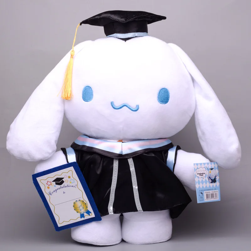 Sanrio Anime Plush 35cm Cinnamoroll My Melody Kuromi Hello Kitty Graduation Plushie Doll Kawaii Soft Stuffed Graduation Gifts