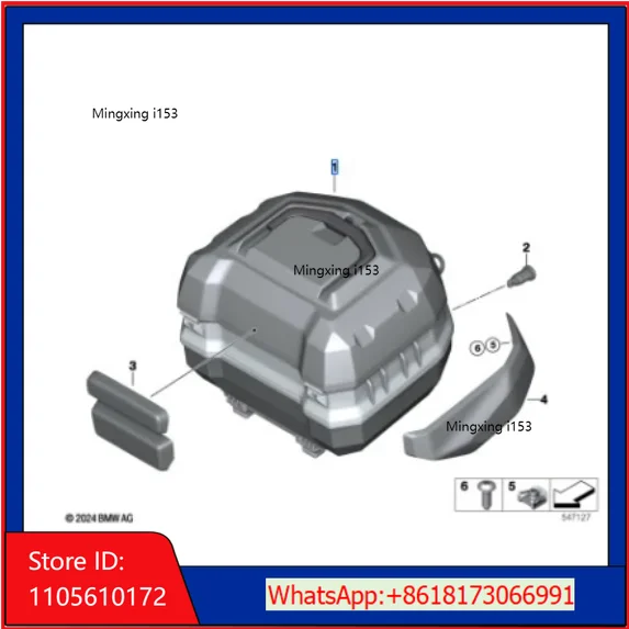 Original C400GT C400X Original Trunk Trunk Backrest，Trunk + backrest + lock core