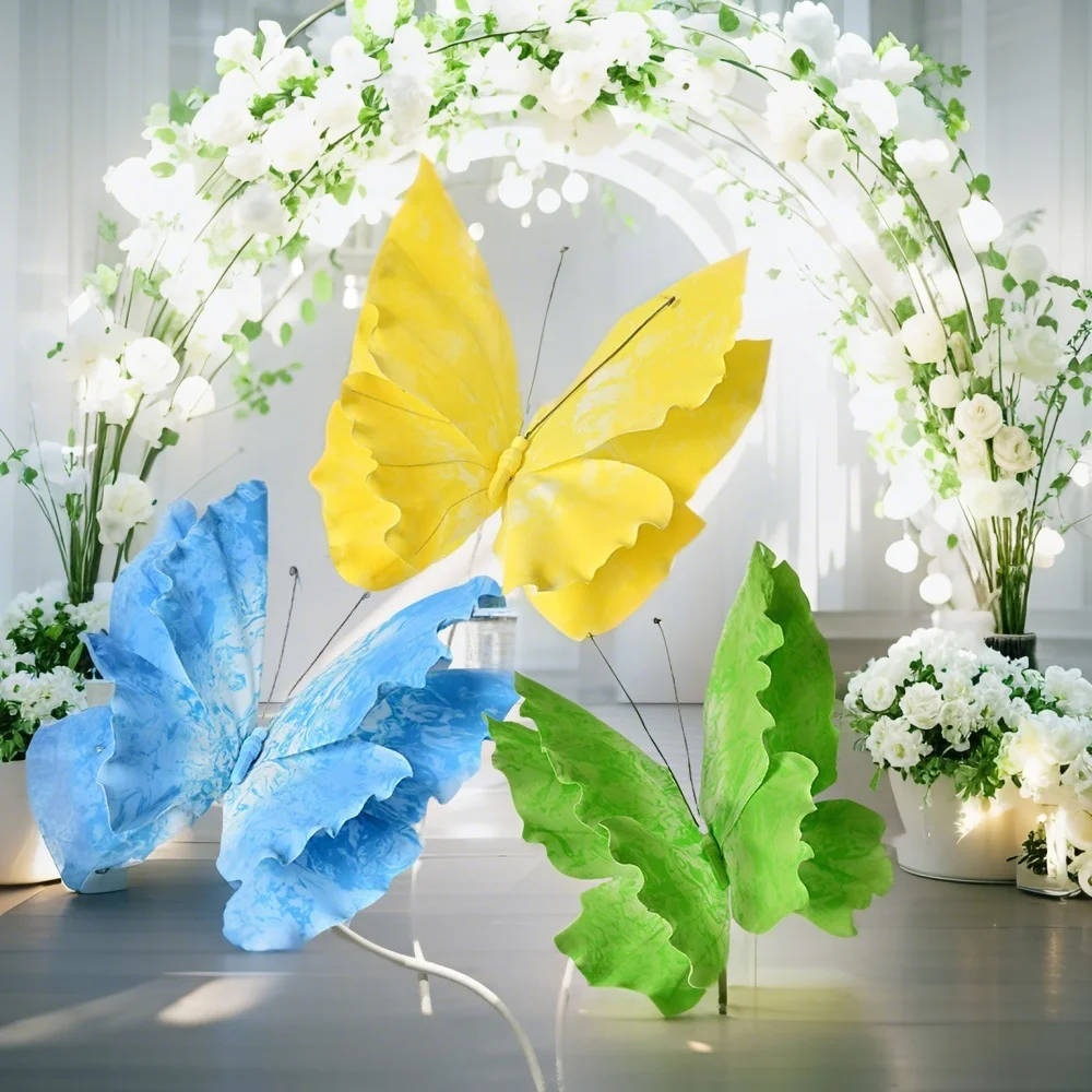 

40cm Large Simulation Butterfly 3D Outdoor Shopping Mall Wedding Festival Decoration Hollow Large Hanging Foam Fake Butterfly