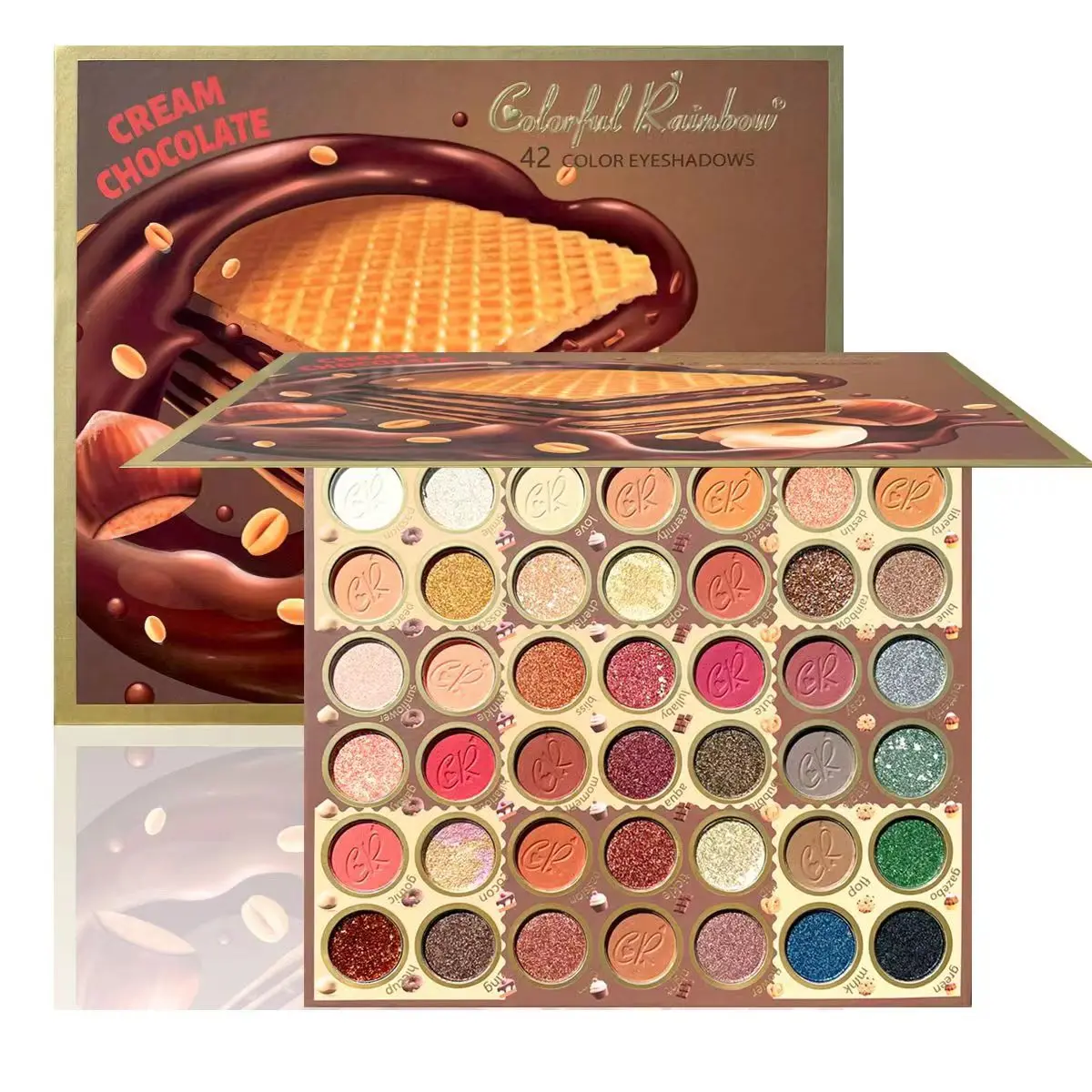 New Cross-Border Chocolate Second Generation 42 Color Eye Shadow Mashed Potatoes Earth Color Shimmer Eyeshadow Palette