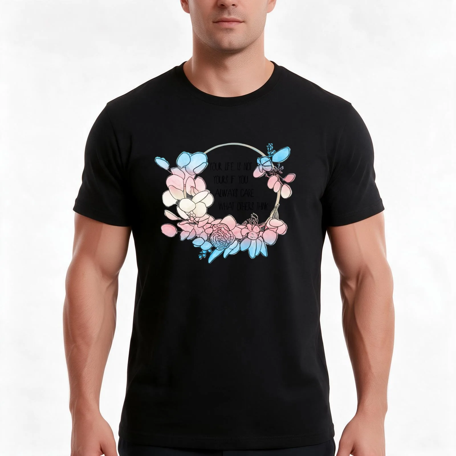 Trans pride watercolour (Subtle flag colours) T-Shirt, Summer Casual Cotton Tee, Oversized Streetwear Tops, Unisex Men Women