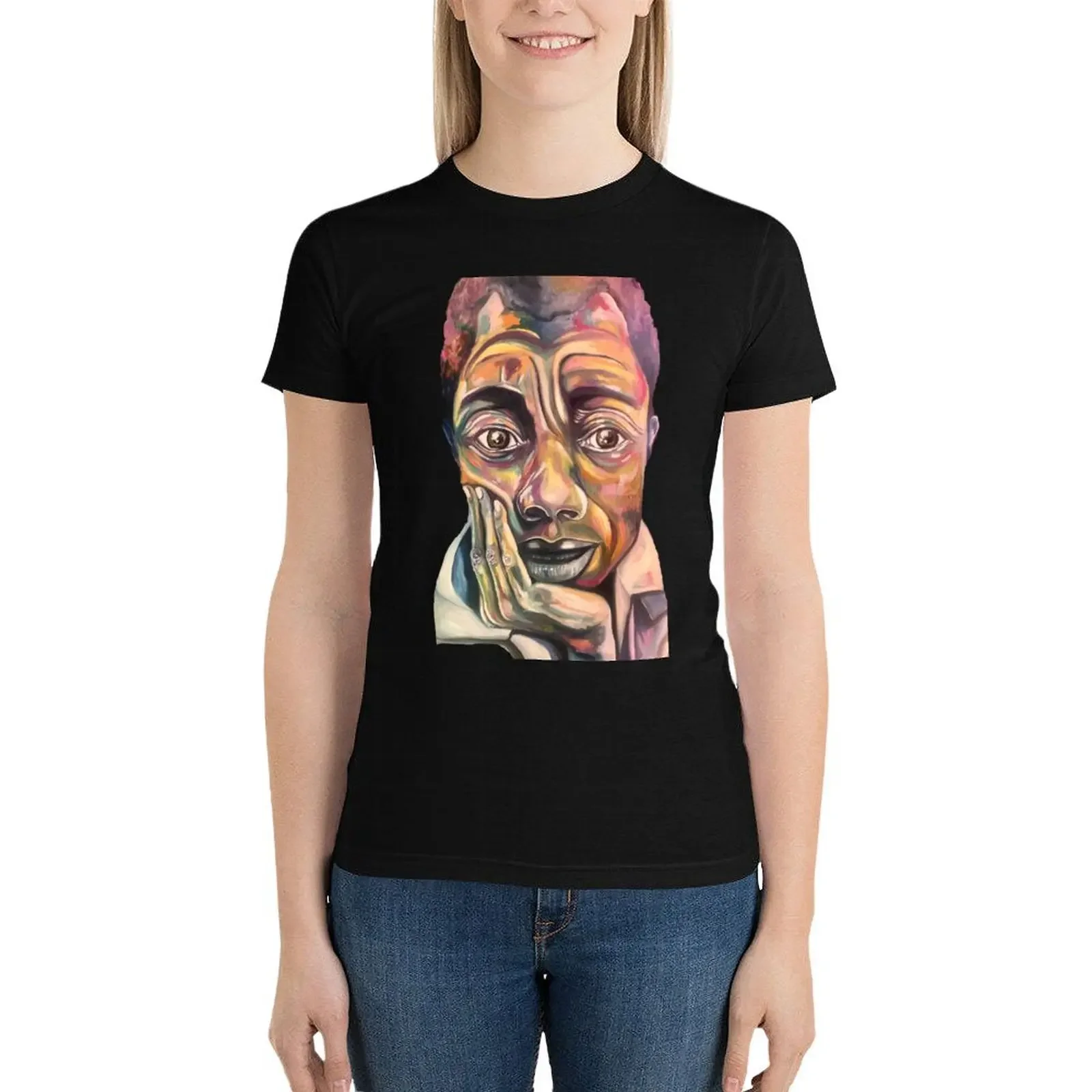 

James Baldwin, The Beautiful Black Minds Series T-Shirt shirts graphic tees Aesthetic clothing rock and roll t shirts for Women