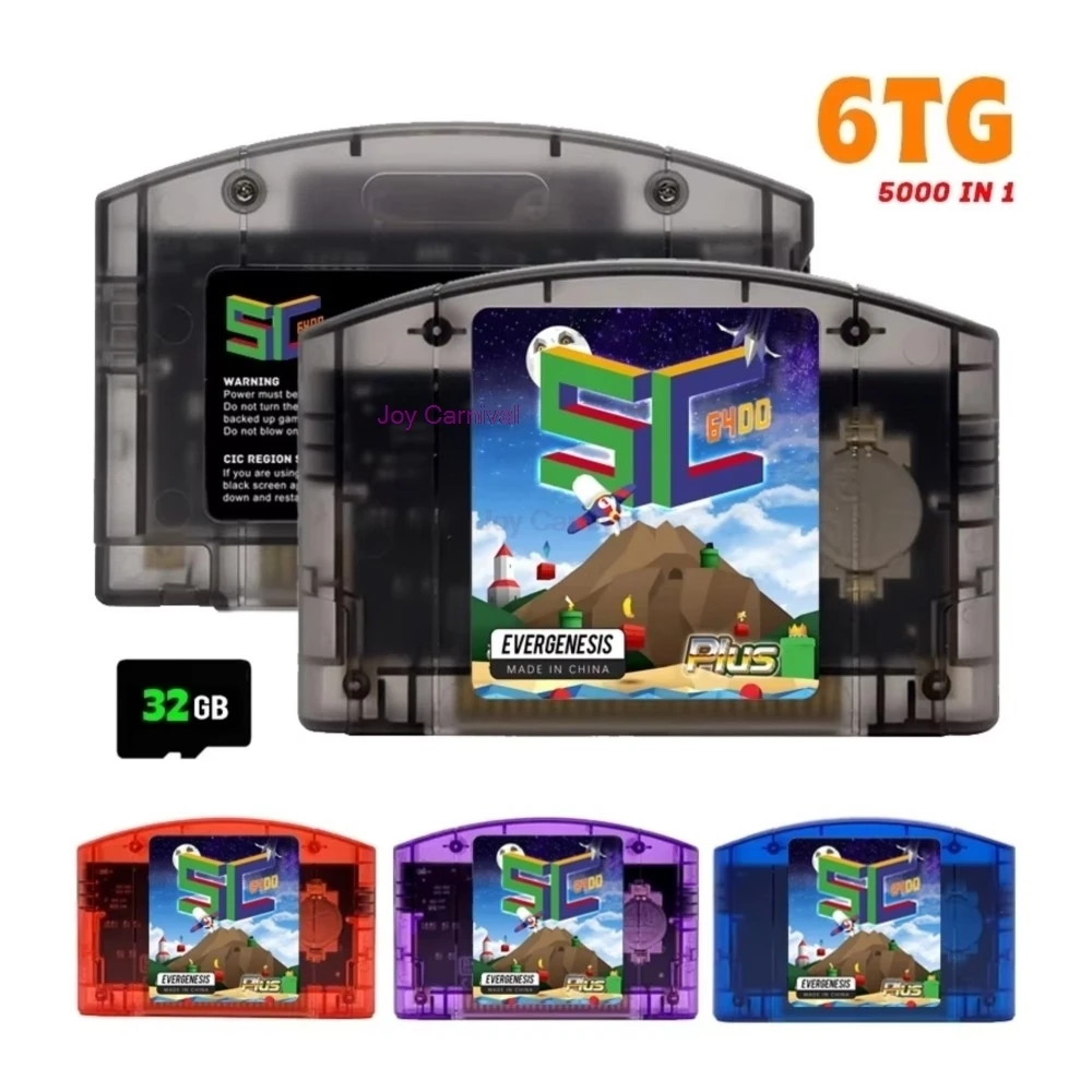 

Игровой картридж SC64 N64 5000-в-1 для Nintendo 64 с бесплатной картой памяти 32 ГБ, совместимый с открытым исходным кодом