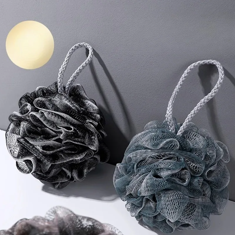 

Высококачественный большой мужской шарик для ванны, пушистый небросающий цветок для ванны, мягкий пенящийся инструмент для ванны с плотным отшелушивающим полотенцем