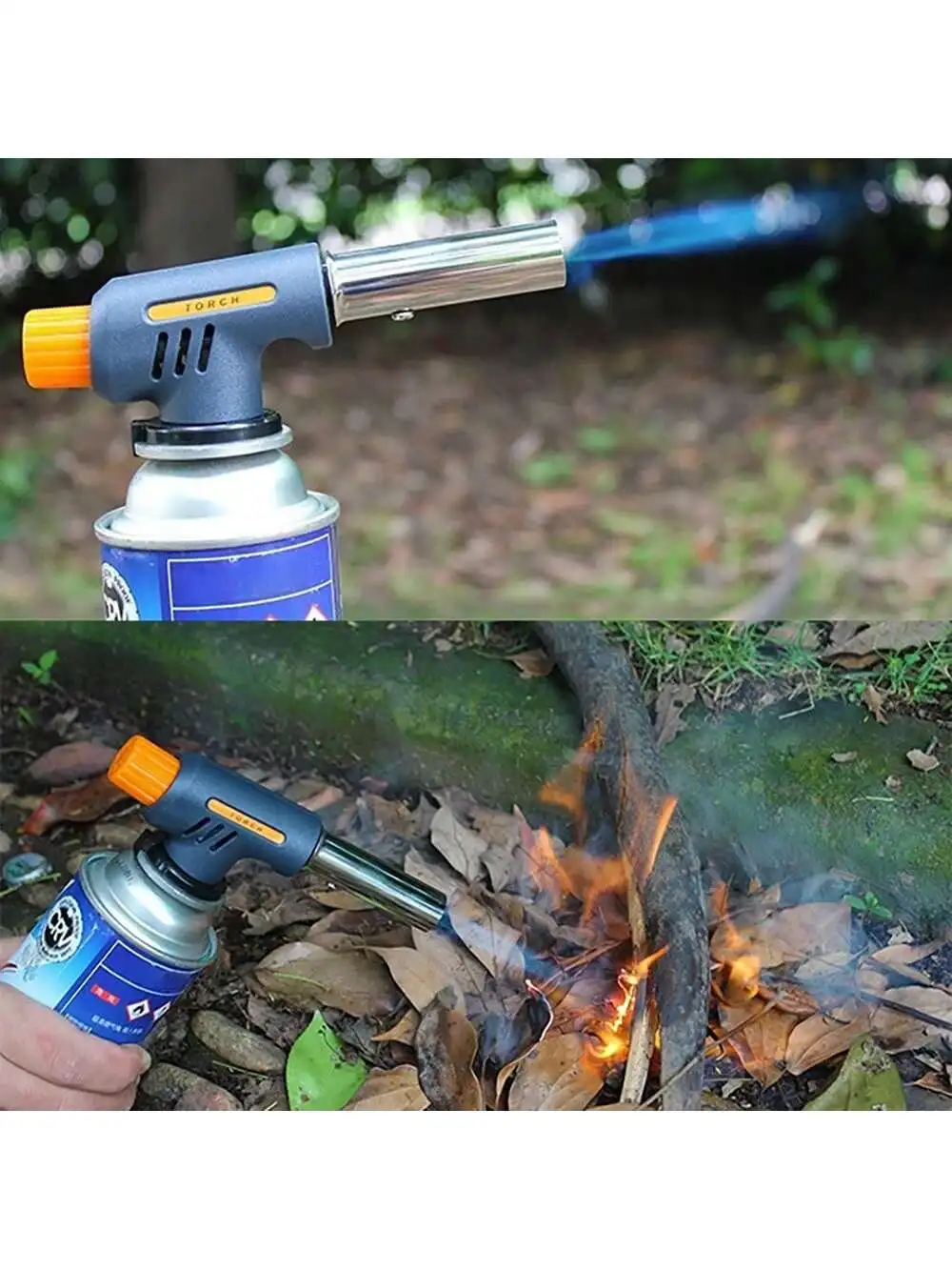 Butane Torch Blow Torch Welding Burner with 360 Degree Rotatable Design and Safety Lock for BBQ Creme Brulee Refillable Tool