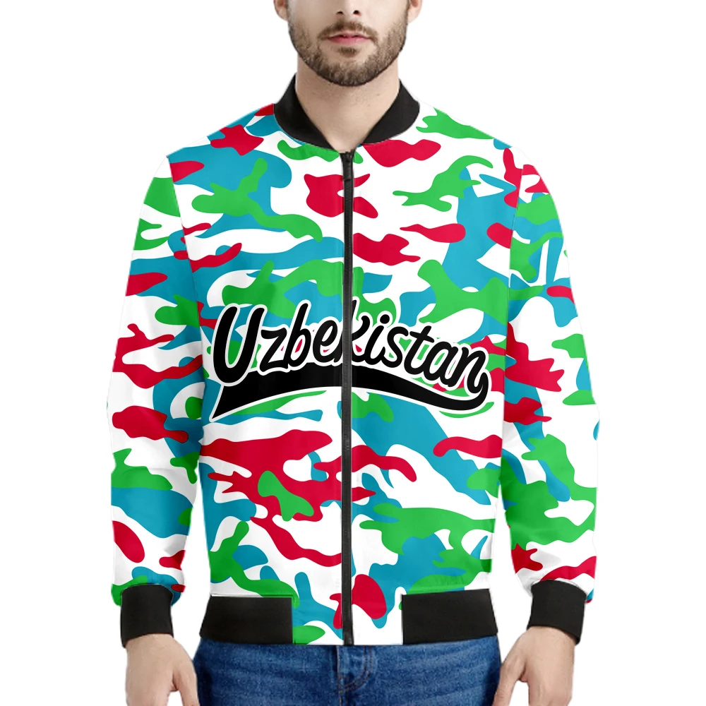 Uzbekistan Zipper Jacket Free Custom Made Name Number Team Logo Uz Coat Country Ozbekiston Nation Uzbek Flag Print Photo Clothes