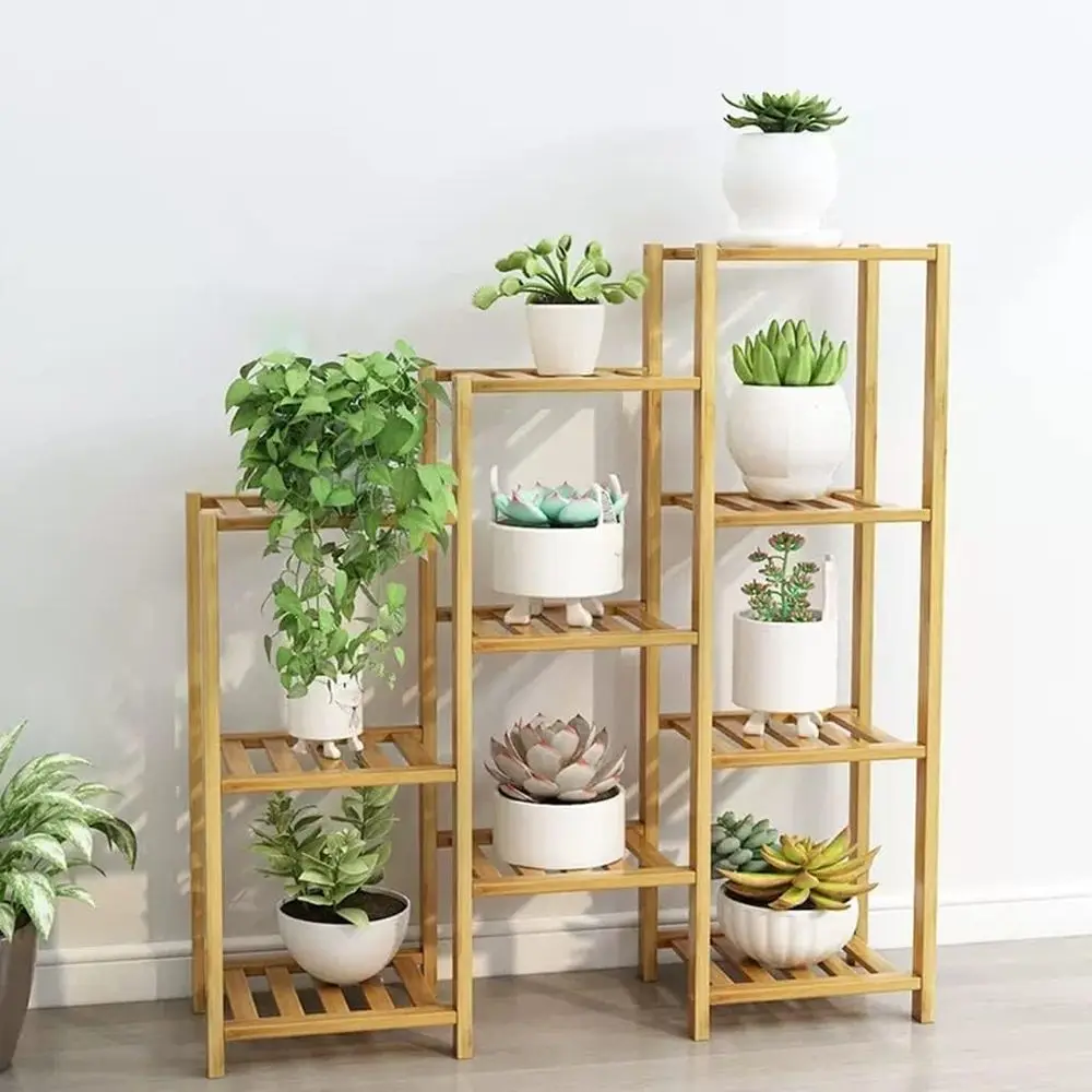 

Multi-Tier Bamboo Plant Stand for Indoor and Outdoor Use - Suitable for Living Room, Patio, Balcony (Color: D)
