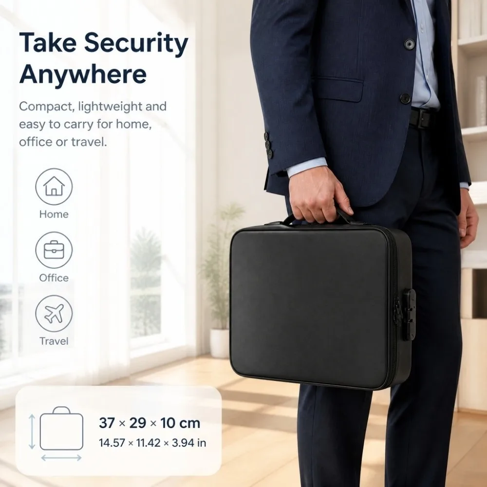 Multifunctional Fireproof Document Storage Bag With Password Lock Multi Layer Waterproof Passport Case Portable Large Capacity