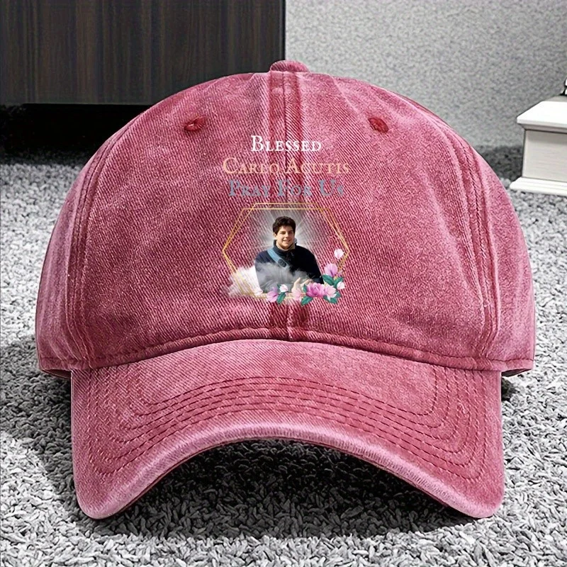 قبعة بيسبول Blessed Carlo Acutis Pray For Us المثالية للعطلات الكاثوليكية، قبعة بيسبول متوافقة مع الصيد والسفر في الهواء الطلق