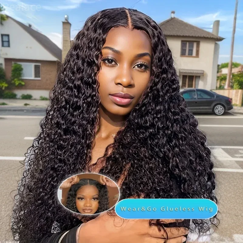 

30 Inch Deep Wave 5x5 Lace Front Human Hair Curly Wigs Transparent Ready to Wear Frontal Brazilian Glueless Wig For Women Choice