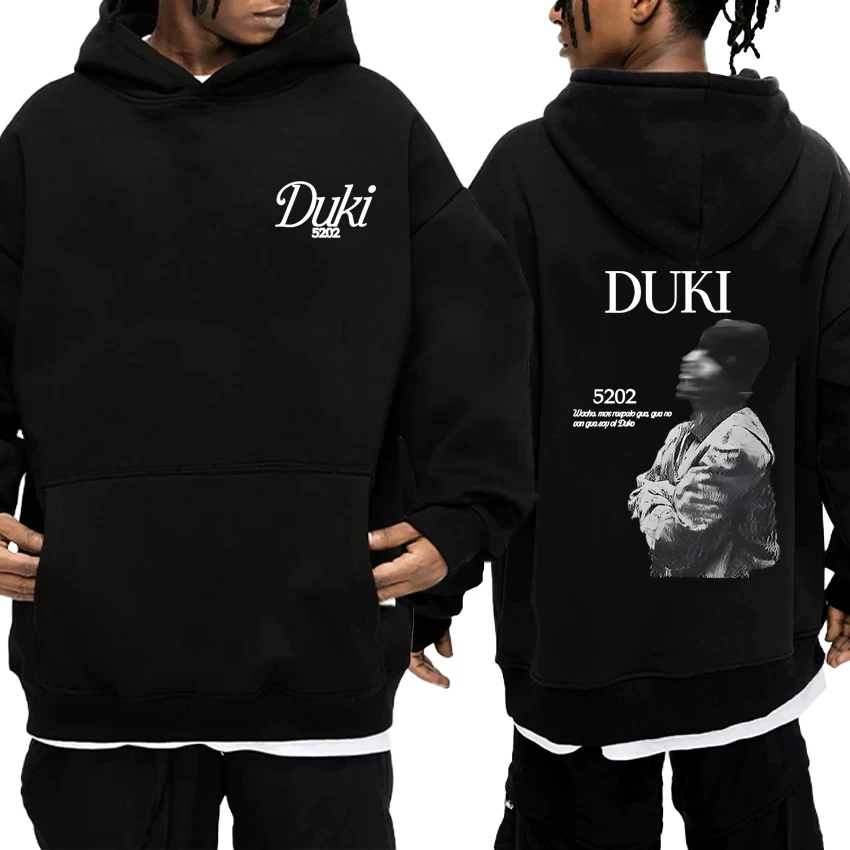

Hot Rapper Duki 5202 album Double Sided print streetwear Autumn Winter Men women vintage hip hop Hoodie Unisex Fleece pullovers
