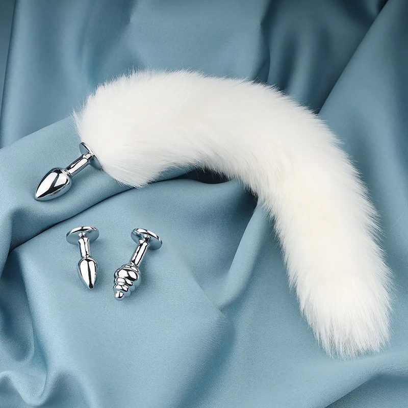3 Heads Removable Metal Soft Fox Tail Women Butt Plug SM Adule Bedtime Flirtation Intimate Sex Gay Anal Couple Intimate Toys