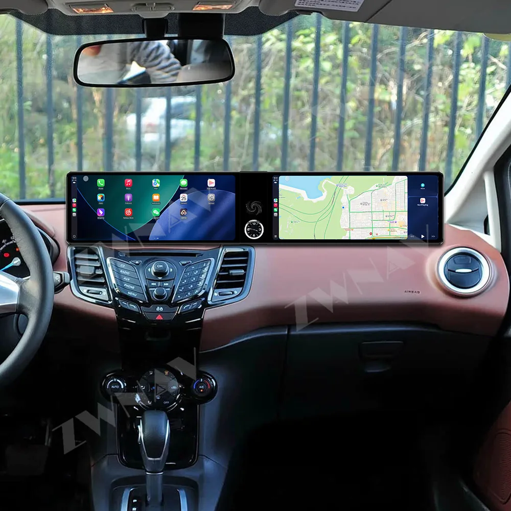 

Двойной 12,3-дюймовый автомобильный радиоприемник CarPlay QLED Android 13.0 для Ford Fiesta 2009-2014, GPS-навигация, стерео мультимедийный плеер, головное устройство