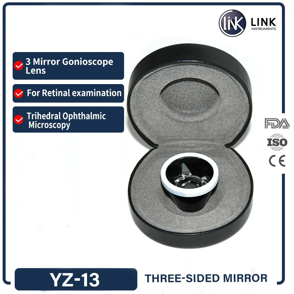 LINK Ophthalmic Instrument Three Mirror Gonioscope Lens Trihedral Ophthalmology Microscopy For Retinal Examination YZ-13