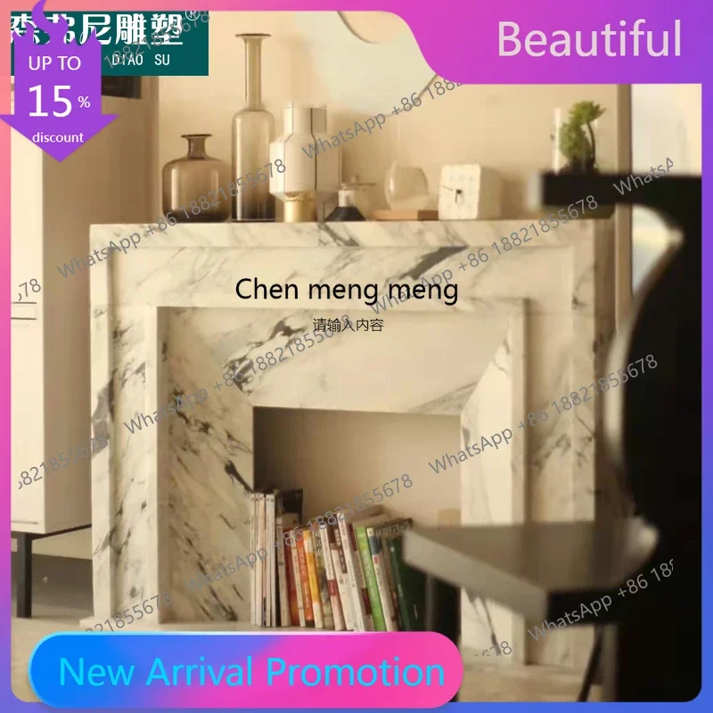 A07 Marble fireplace French decorative stone carving fireplace Natural large white stone fireplace customization