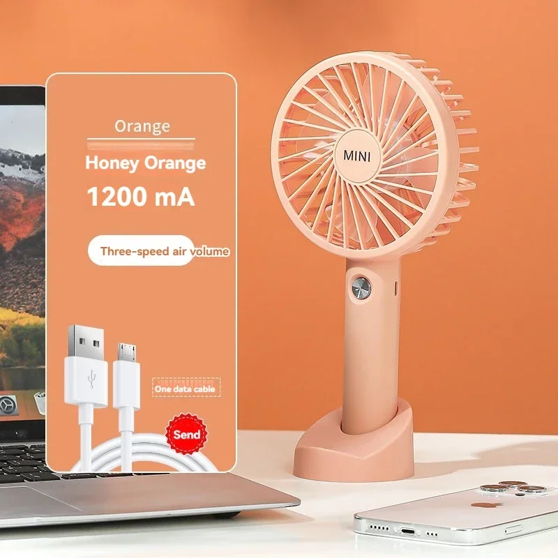 مروحة كهربائية محمولة باليد ، وشحن USB ، صغيرة ، مع قاعدة ، 3 سرعات ، قابلة للتعديل ، رسوم متحركة ، مراوح تبريد الهواء ، خارجية