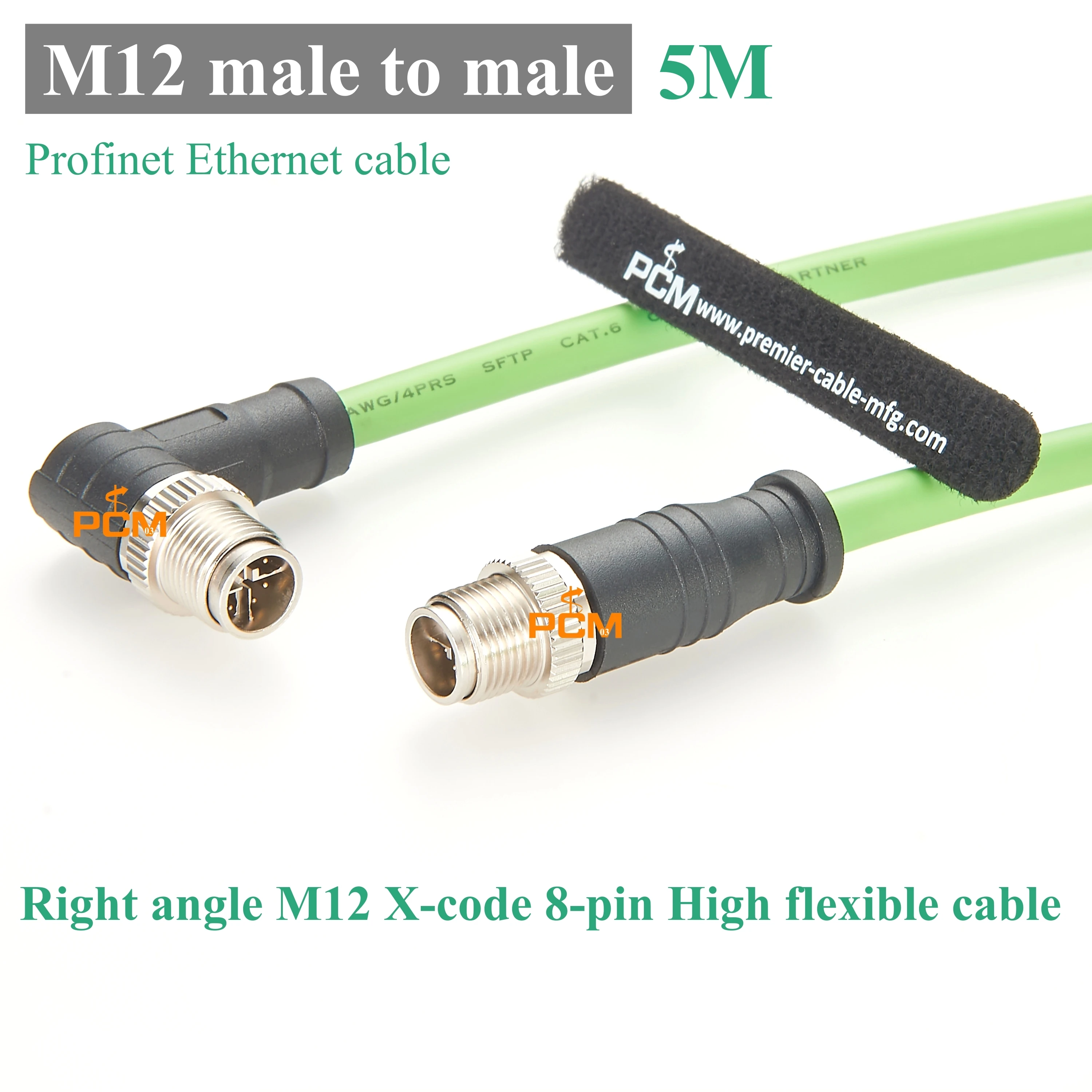 

Кодирование кода 5 м M12 X, 8-контактный штекер-папа, прямоугольный кабель Ethernet, 10 Гбит/с, Cat6A, высокоскоростной шнур для системы видения камеры gige