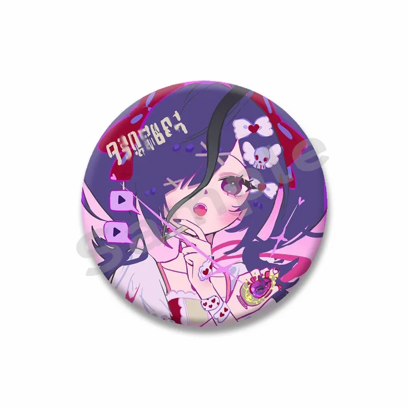 Cool Pink Needy Girl Lapel Pin Kangel Ame Chan Cartoon Badge Tinplate Round Brooch DIY Hat Backpack Accessories Game Fans Gifts