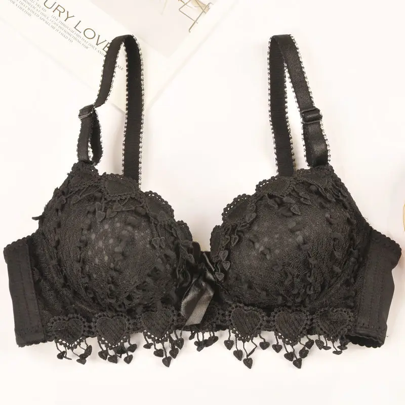 

Japanese Sexy Bras For Women Lingerie 3/4 Cup Fashion Push Up Bra Wire Free Bralette Cotton Underwear Back Closure Brassiere